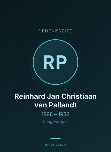 Gedenkportrait von Reinhard Jan Christiaan van Pallandt