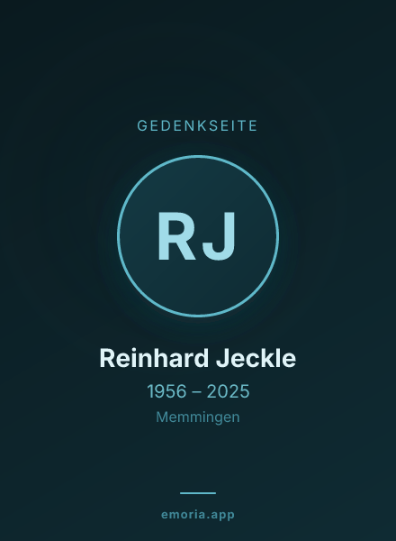 Gedenkportrait von Reinhard Jeckle