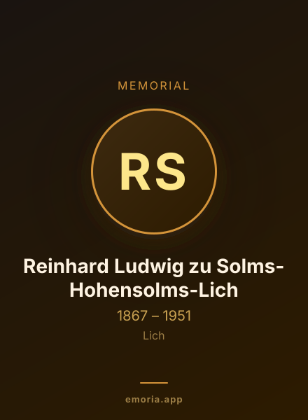 Memorial portrait of Reinhard Ludwig zu Solms-Hohensolms-Lich