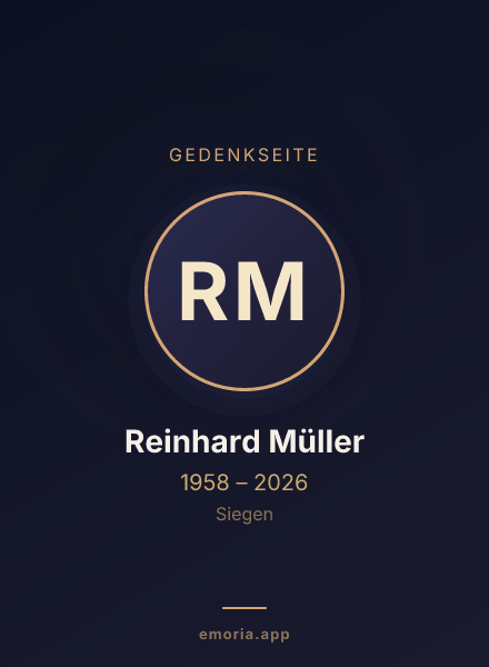 Gedenkportrait von Reinhard Müller