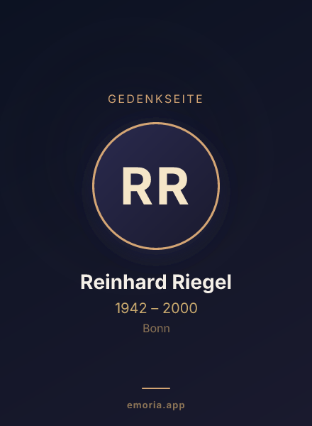 Gedenkportrait von Reinhard Riegel