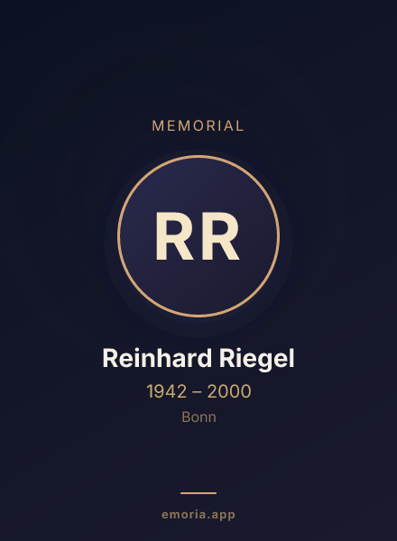 Memorial portrait of Reinhard Riegel