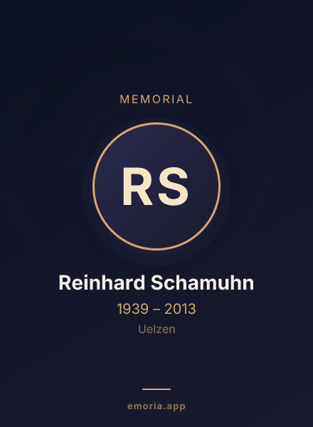 Memorial portrait of Reinhard Schamuhn