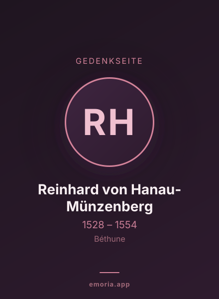 Gedenkportrait von Reinhard von Hanau-Münzenberg