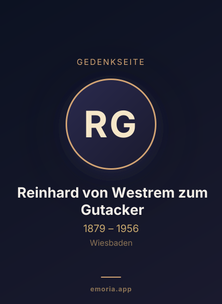 Gedenkportrait von Reinhard von Westrem zum Gutacker