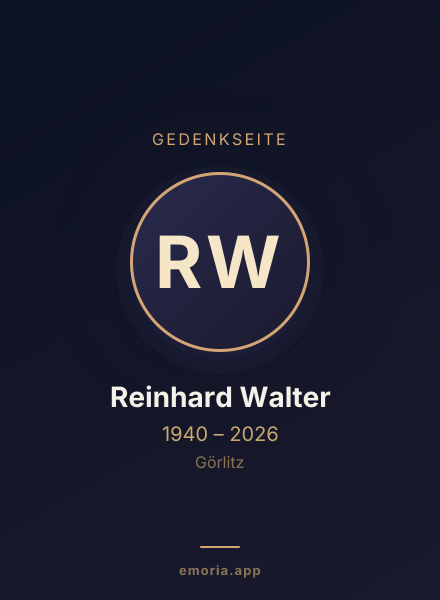 Gedenkportrait von Reinhard Walter