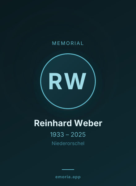 Memorial portrait of Reinhard Weber
