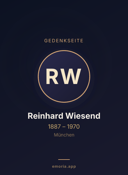Gedenkportrait von Reinhard Wiesend
