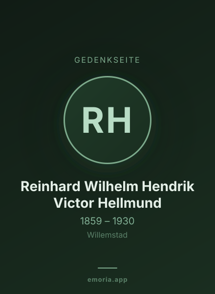Gedenkportrait von Reinhard Wilhelm Hendrik Victor Hellmund