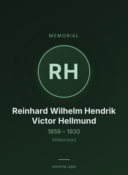 Memorial portrait of Reinhard Wilhelm Hendrik Victor Hellmund