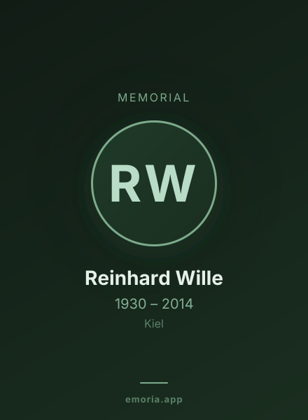 Memorial portrait of Reinhard Wille