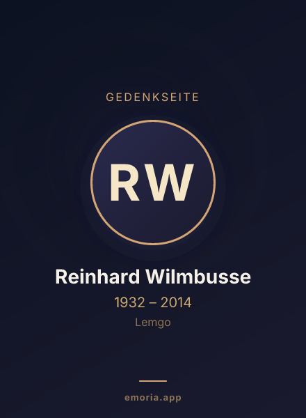 Gedenkportrait von Reinhard Wilmbusse