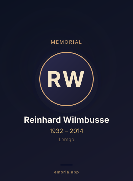 Memorial portrait of Reinhard Wilmbusse