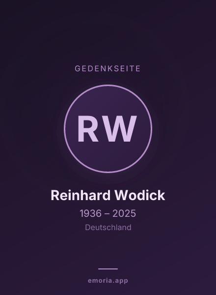 Gedenkportrait von Reinhard Wodick