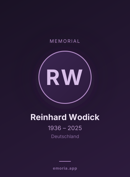 Memorial portrait of Reinhard Wodick