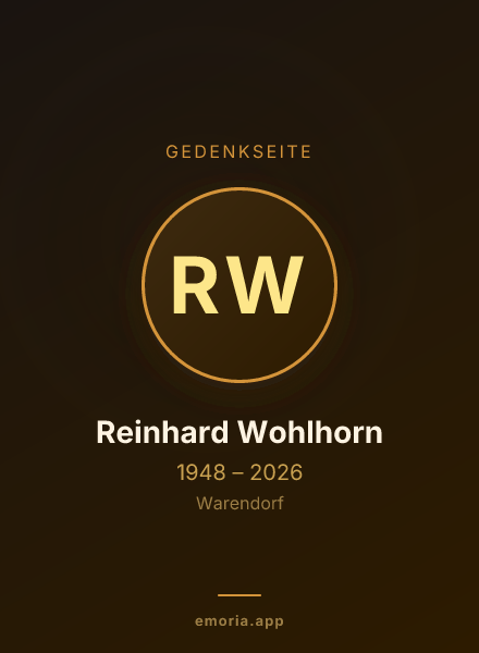Gedenkportrait von Reinhard Wohlhorn