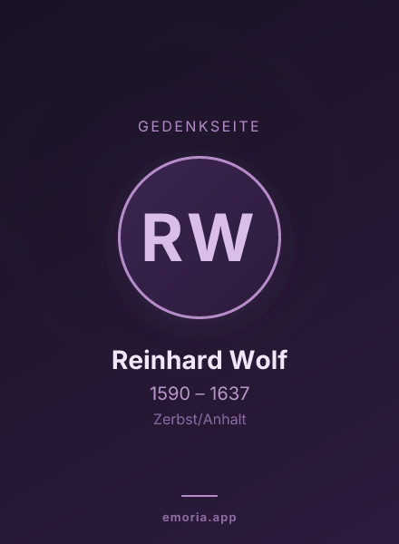 Gedenkportrait von Reinhard Wolf