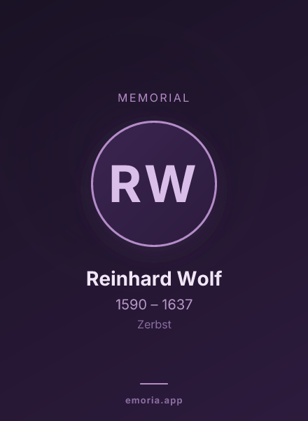 Memorial portrait of Reinhard Wolf