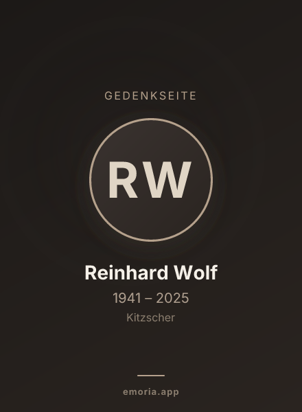 Gedenkportrait von Reinhard Wolf