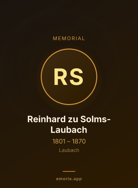 Memorial portrait of Reinhard zu Solms-Laubach