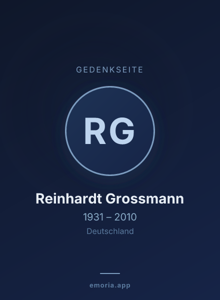 Gedenkportrait von Reinhardt Grossmann