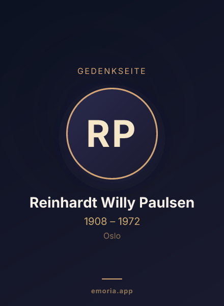 Gedenkportrait von Reinhardt Willy Paulsen