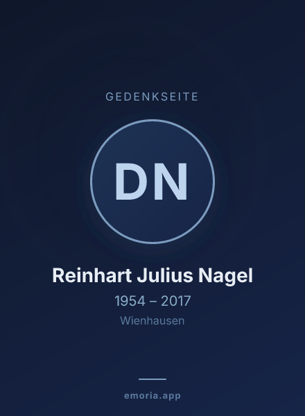 Gedenkportrait von Dr. Reinhart Julius Nagel