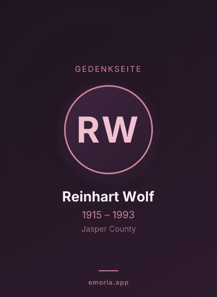 Gedenkportrait von Reinhart Wolf