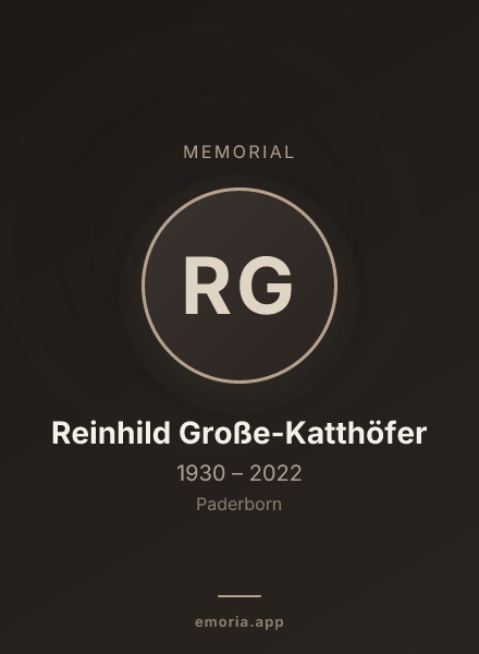 Memorial portrait of Reinhild Große-Katthöfer