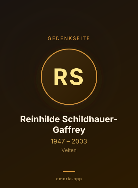 Gedenkportrait von Reinhilde Schildhauer-Gaffrey