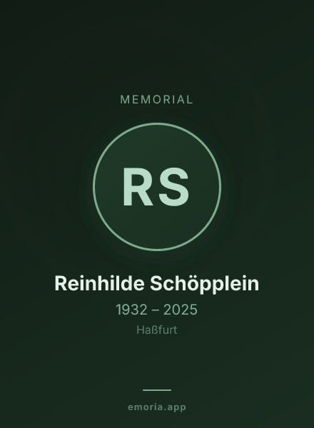 Memorial portrait of Reinhilde Schöpplein