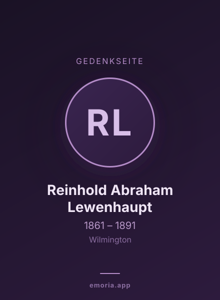 Gedenkportrait von Reinhold Abraham Lewenhaupt