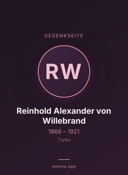 Gedenkportrait von Reinhold Alexander von Willebrand