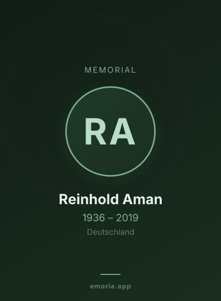Memorial portrait of Reinhold Aman