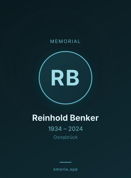 Memorial portrait of Reinhold Benker