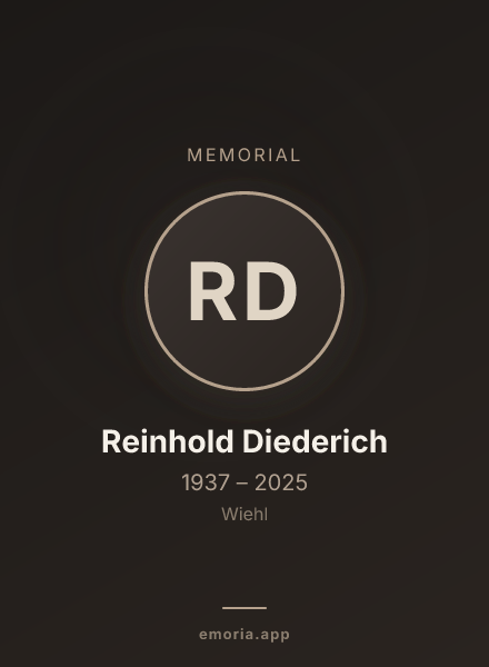 Memorial portrait of Reinhold Diederich