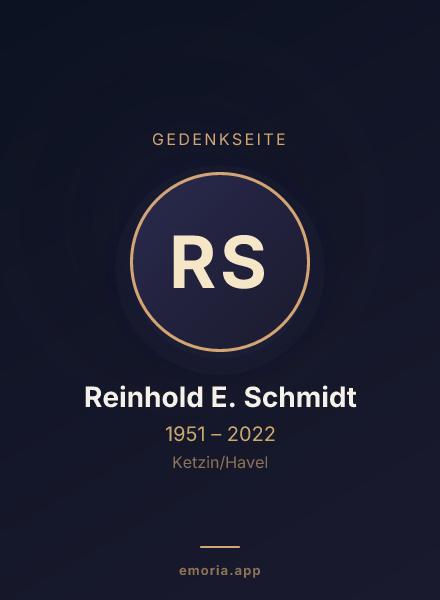 Gedenkportrait von Reinhold E. Schmidt