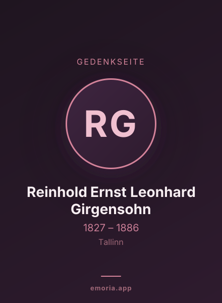 Gedenkportrait von Reinhold Ernst Leonhard Girgensohn