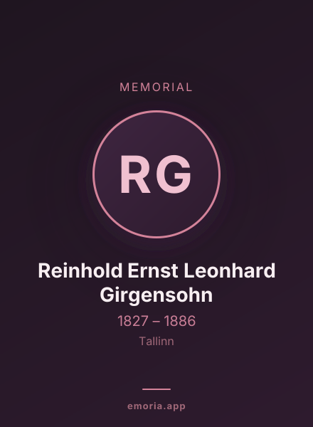 Memorial portrait of Reinhold Ernst Leonhard Girgensohn