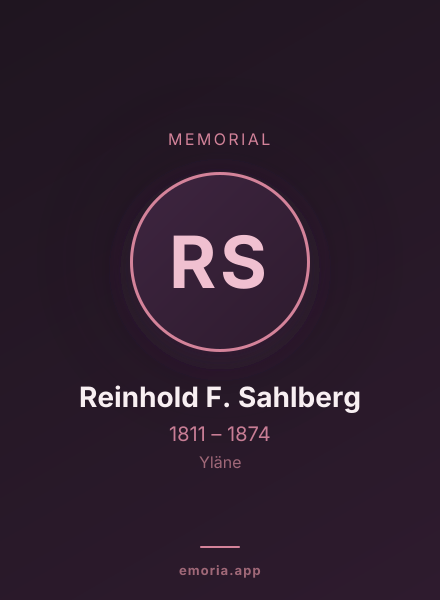 Memorial portrait of Reinhold F. Sahlberg
