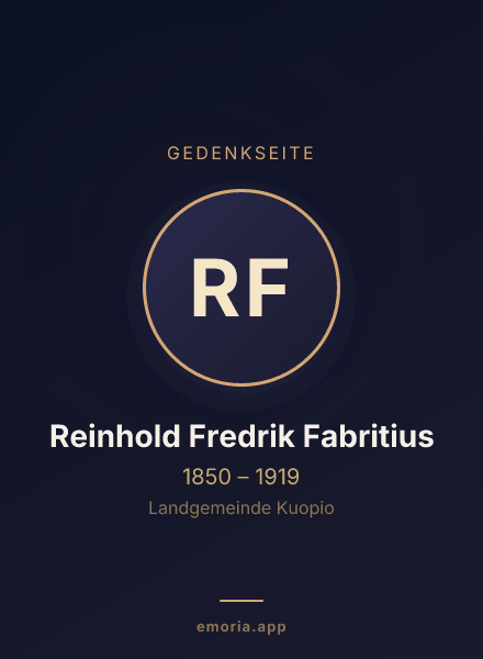 Gedenkportrait von Reinhold Fredrik Fabritius