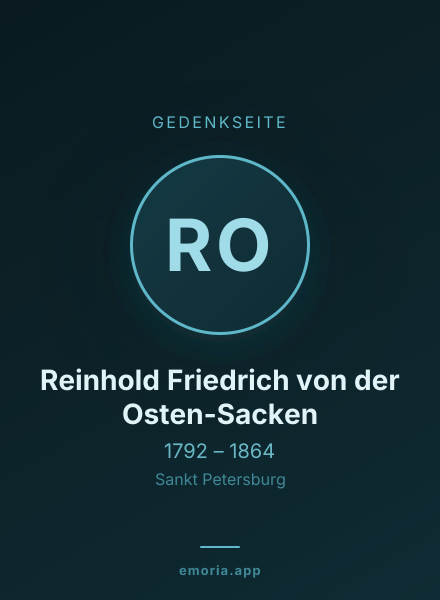 Gedenkportrait von Reinhold Friedrich von der Osten-Sacken