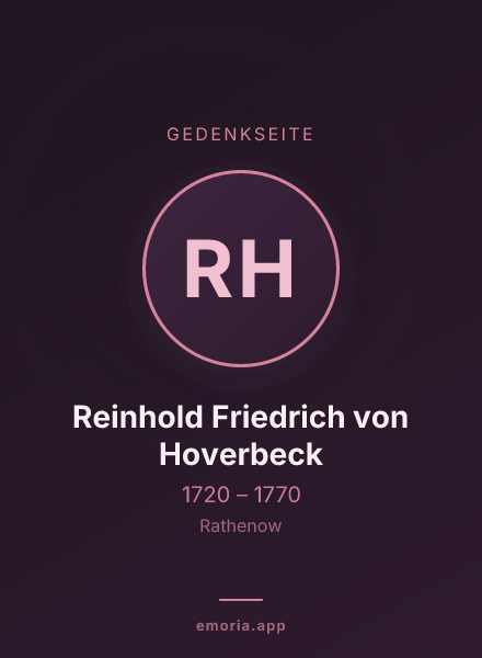 Gedenkportrait von Reinhold Friedrich von Hoverbeck