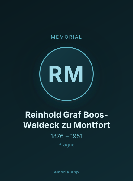 Memorial portrait of Reinhold Graf Boos-Waldeck zu Montfort