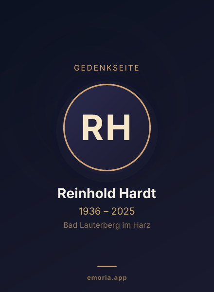 Gedenkportrait von Reinhold Hardt