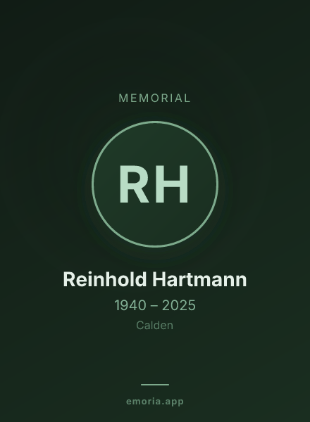 Memorial portrait of Reinhold Hartmann