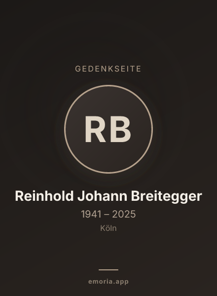 Gedenkportrait von Reinhold Johann Breitegger