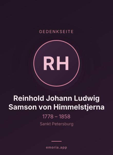 Gedenkportrait von Reinhold Johann Ludwig Samson von Himmelstjerna