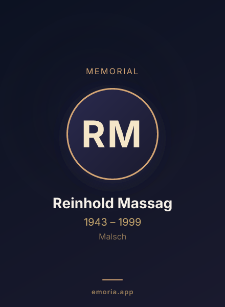 Memorial portrait of Reinhold Massag