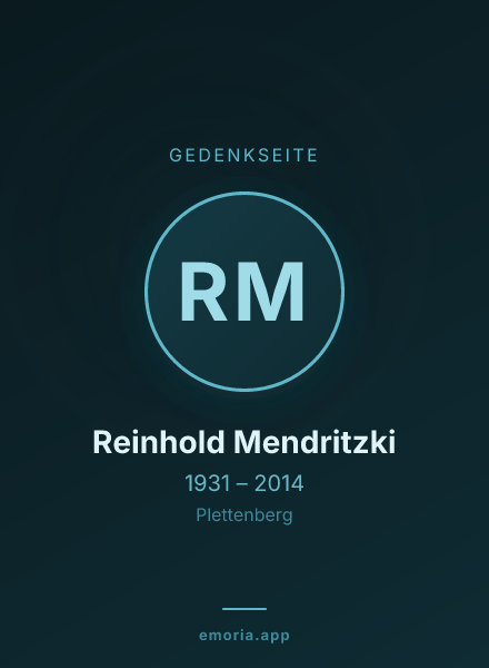 Gedenkportrait von Reinhold Mendritzki
